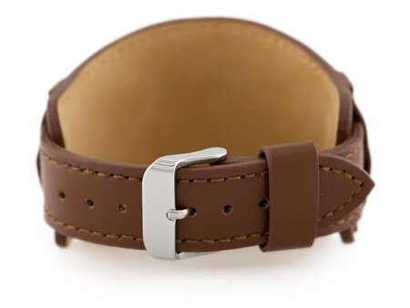 W85 leather watch strap - washer - brown - 18mm