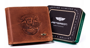 Leather wallet RFID PETERSON PTN N992C-CHM-04 Cognac