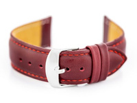 W83L leather watch strap - maroon - 18mm