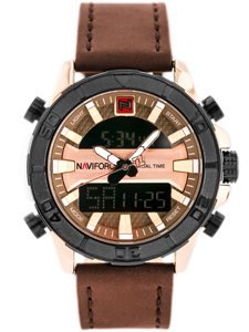 NAVIFORCE MEN'S WATCH - NF9114 (zn046e) - brown/rosegold