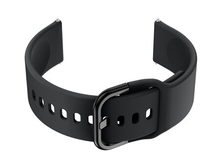 Pasek gumowy do smartwatch U01 - czarny/czarny - 20mm