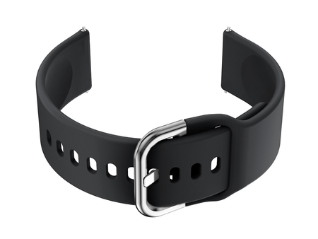 Pasek gumowy do smartwatch U01 - czarny/srebrny - 22mm