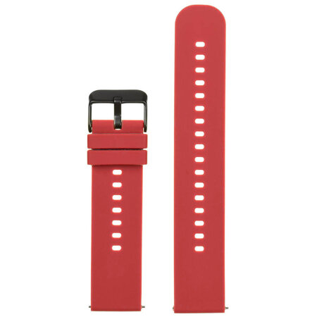 Pasek gumowy do zegarka U27 - czerwony/czarny - 18mm