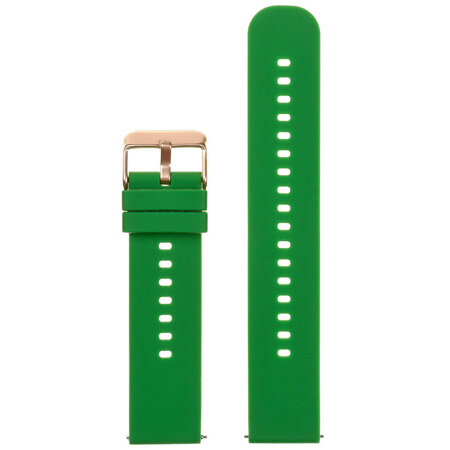 Pasek gumowy do zegarka U27 - zielony/rosegold - 18mm