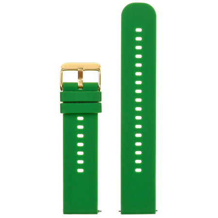 Pasek gumowy do zegarka U27 - zielony/złoty - 18mm