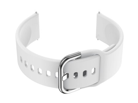 U01 smartwatch rubber strap - white/silver - 20mm