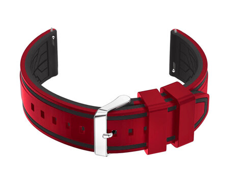 U14 rubber watch strap - red/black - 20mm