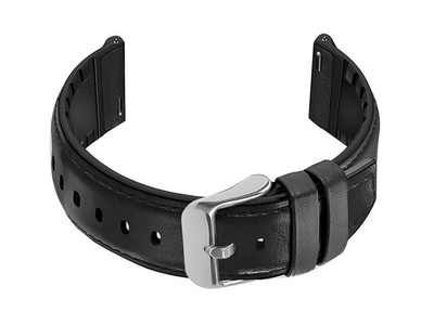 U16 rubber strap for watch - black - 22mm