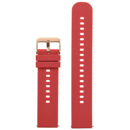 U27 rubber watch strap - red/rosegold - 22mm