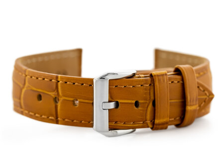 W06 leather watch strap - light brown - 24mm