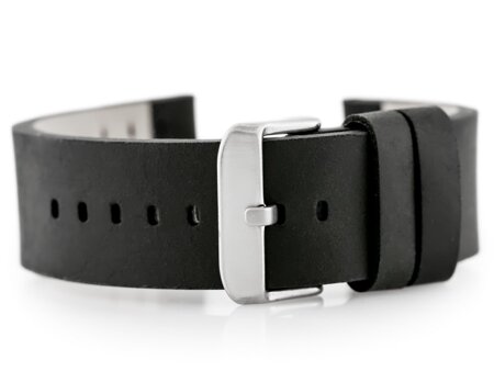 W39 leather watch strap - black - 20mm