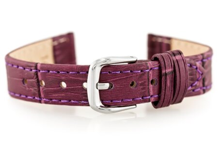 W41 leather watch strap - purple - 14mm