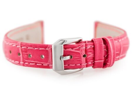 W64 leather watch strap - pink - 12mm