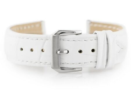 W64 leather watch strap - white - 22mm