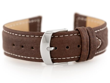 W71 leather watch strap - dark brown - 18mm