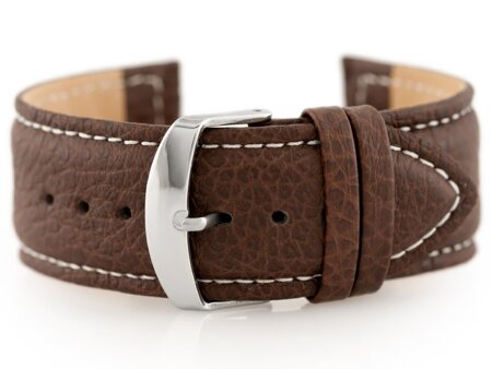 W71 leather watch strap - dark brown - 24mm