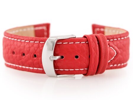 W71 leather watch strap - red - 18mm