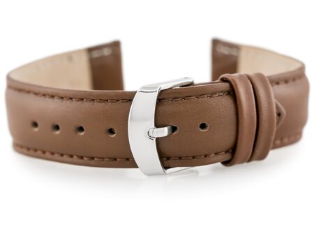 W83 leather watch strap - dark brown - 20mm