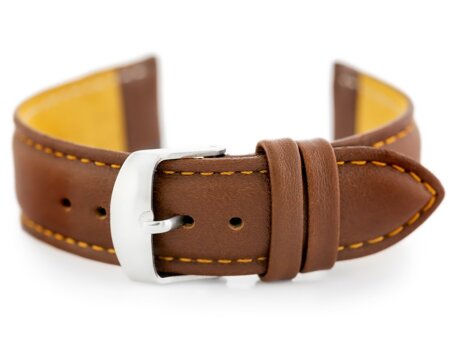 W83L leather watch strap - brown - 22mm