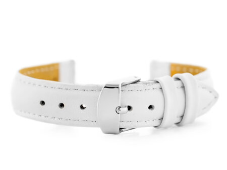 W83L leather watch strap - white - 16mm