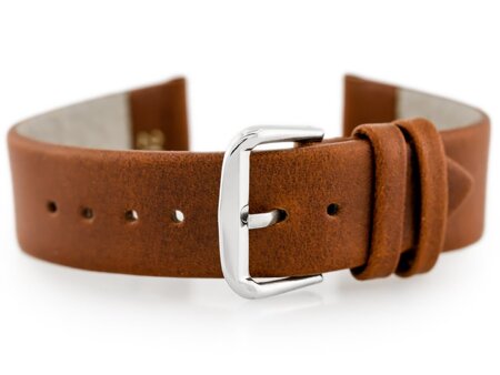 W86 leather watch strap - brown - 18mm