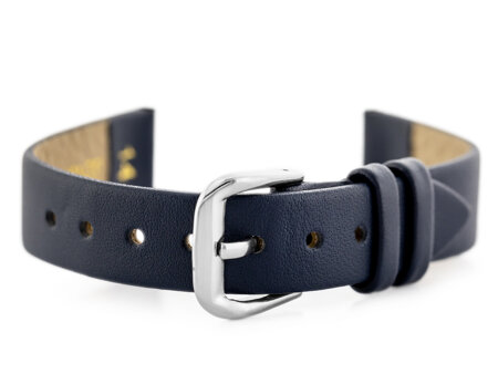 W86 leather watch strap - navy blue - 16mm