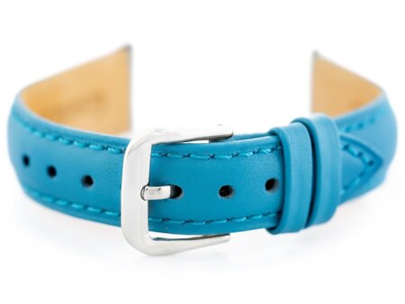 W94 leather watch strap - light blue - 18mm