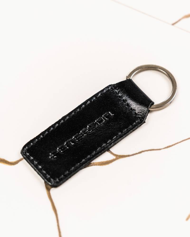 Leather Key Chain Wallet Gift Set Black