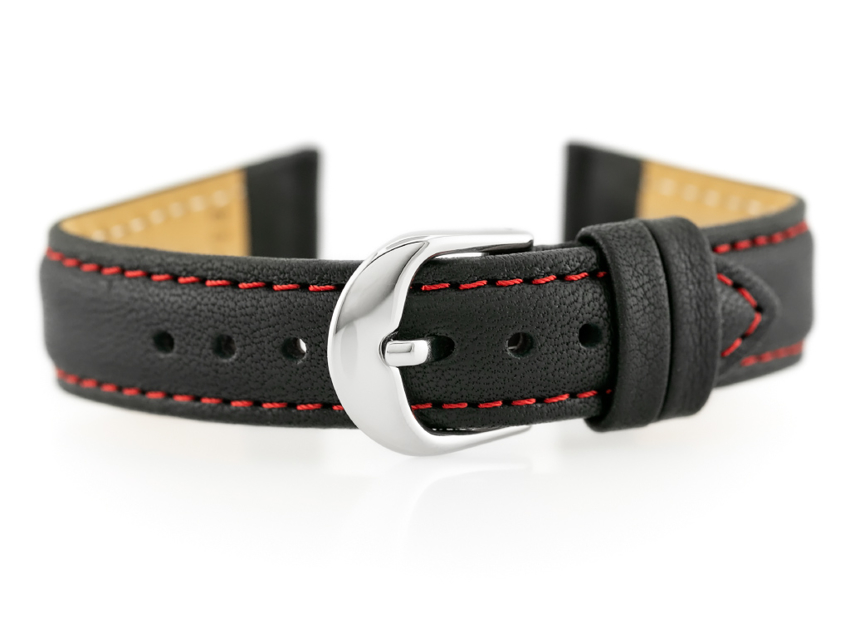 BISSET BS-158 leather watch strap - 18mm (red)