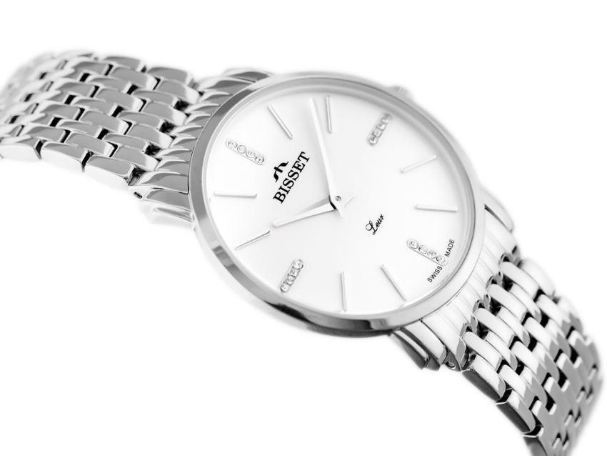 BISSET BSBE54 WOMEN'S WATCH - silver/white (zb554a)