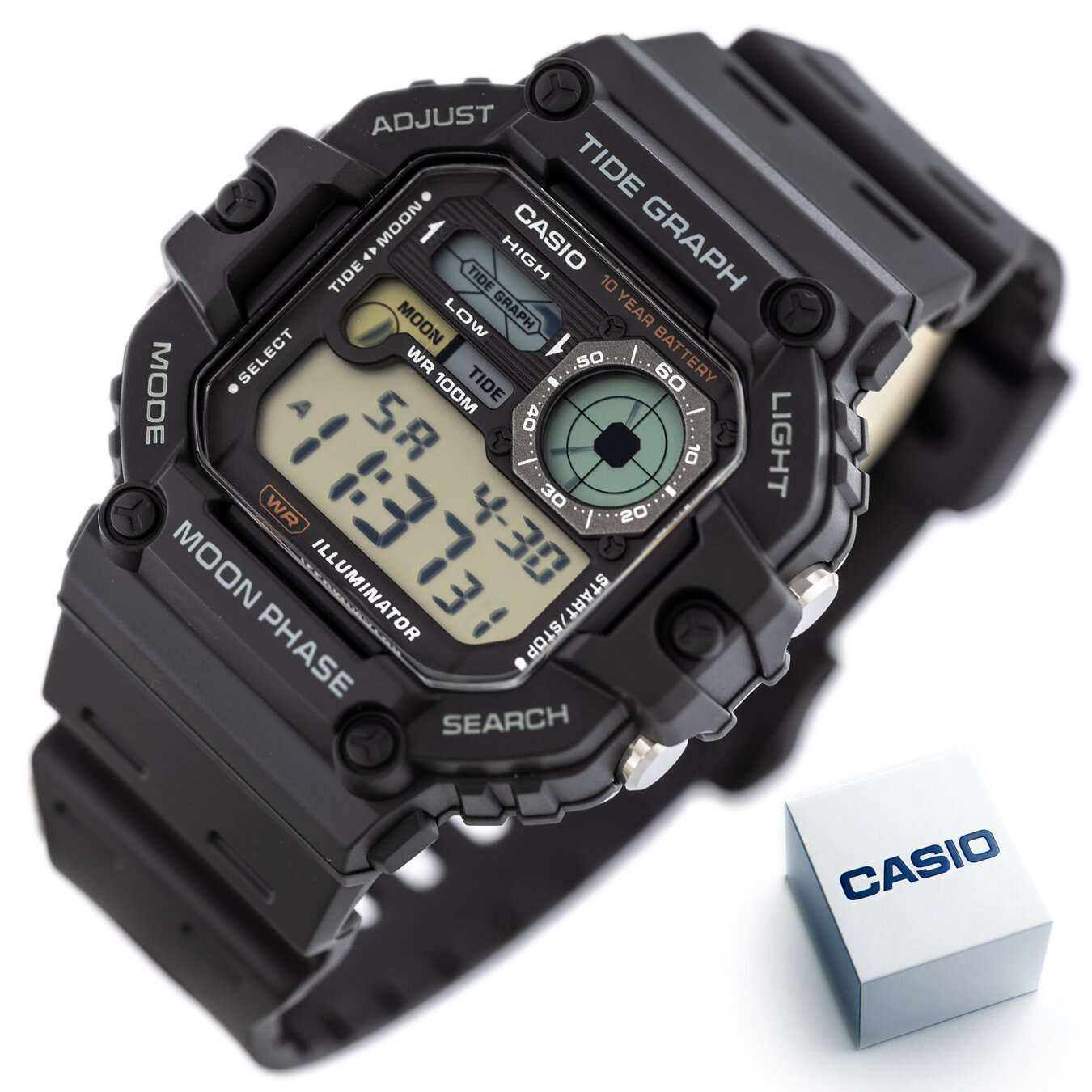 CASIO Digital Moonphase Men's Watch WS-1700H-1AV + BOX