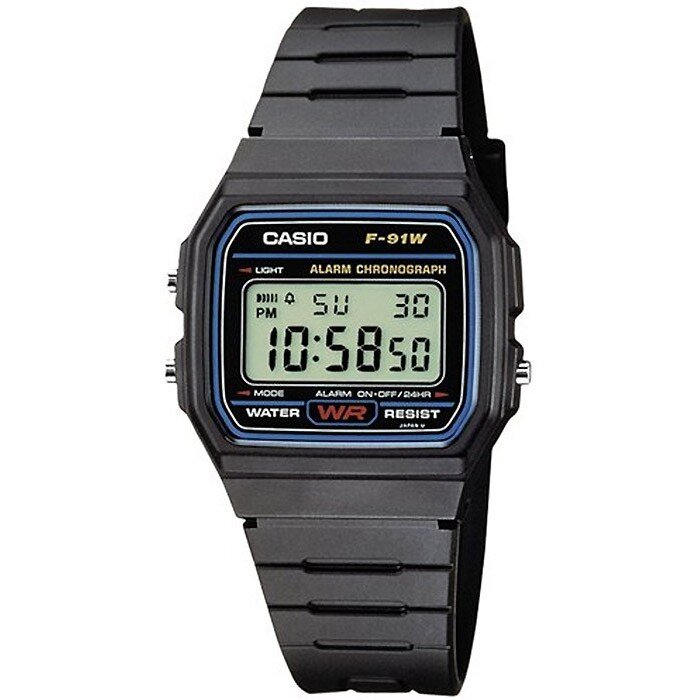 CASIO MEN'S WATCH F-91W-1YER (zd086a) - CLASSIC + BOX