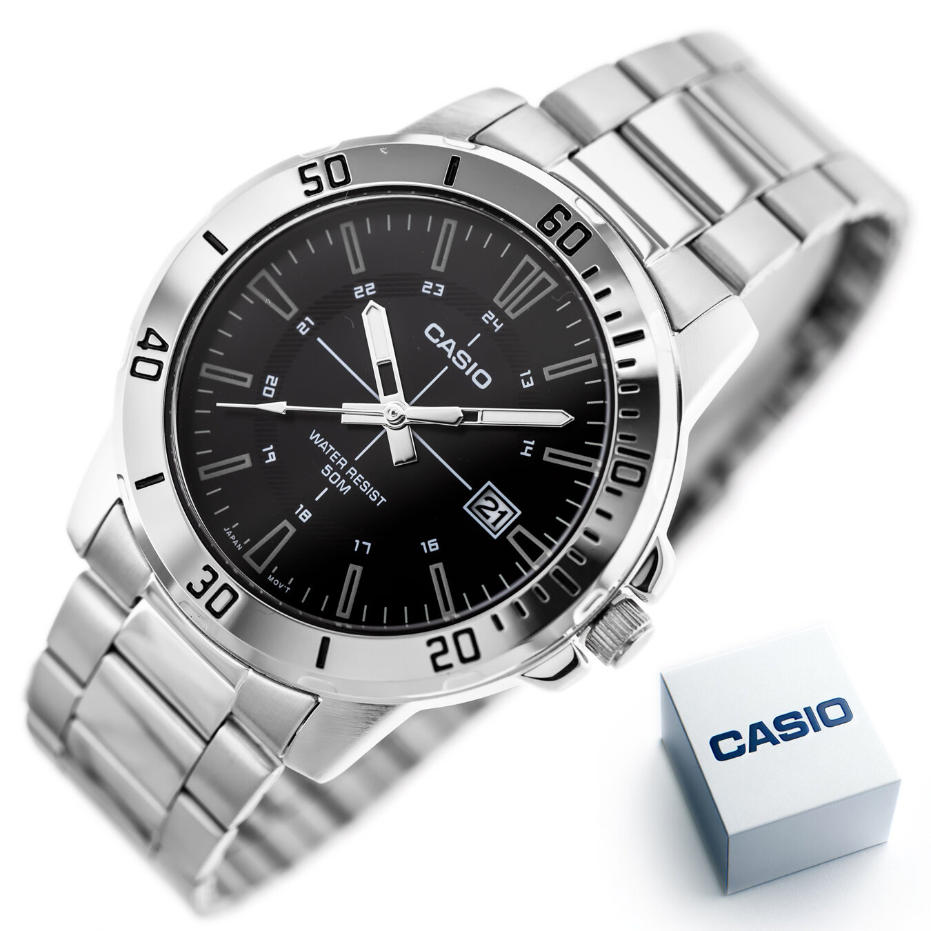 CASIO MEN'S WATCH MTP-VD01D-1CVUDF (zd185b) + BOX