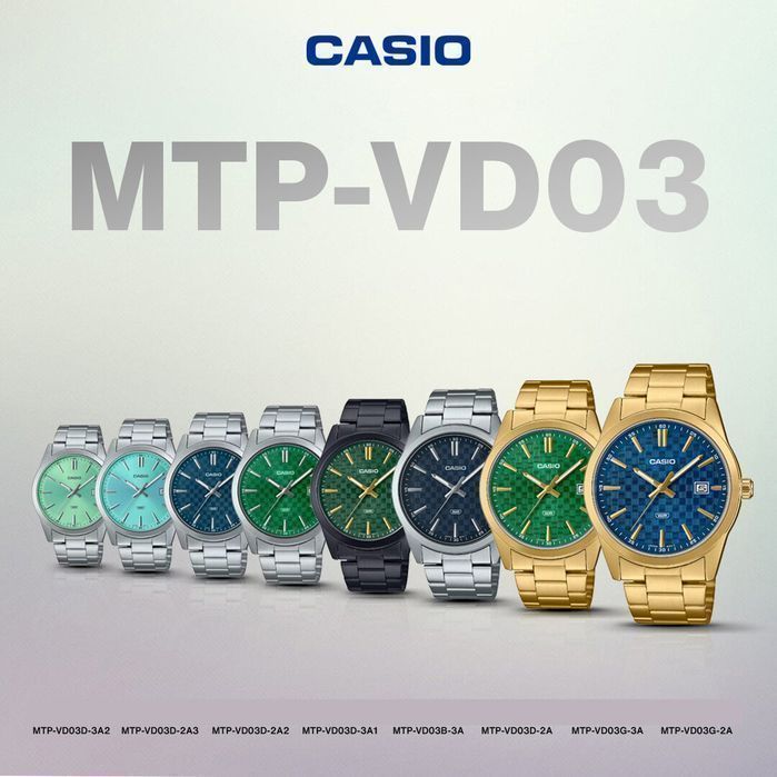 CASIO MEN'S WATCH MTP-VD03B-3A + BOX