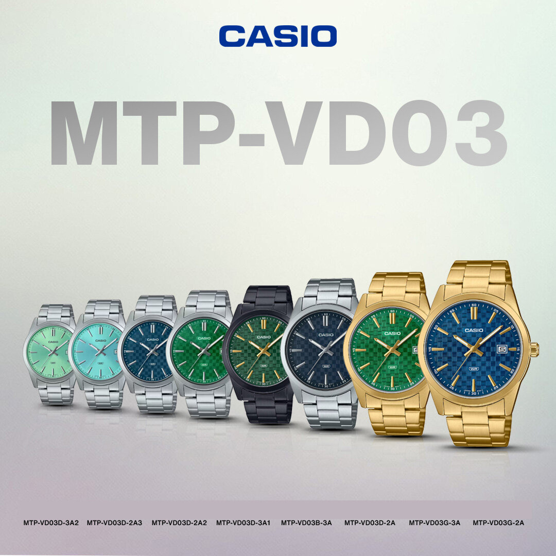 CASIO MEN'S WATCH MTP-VD03D-2A + BOX