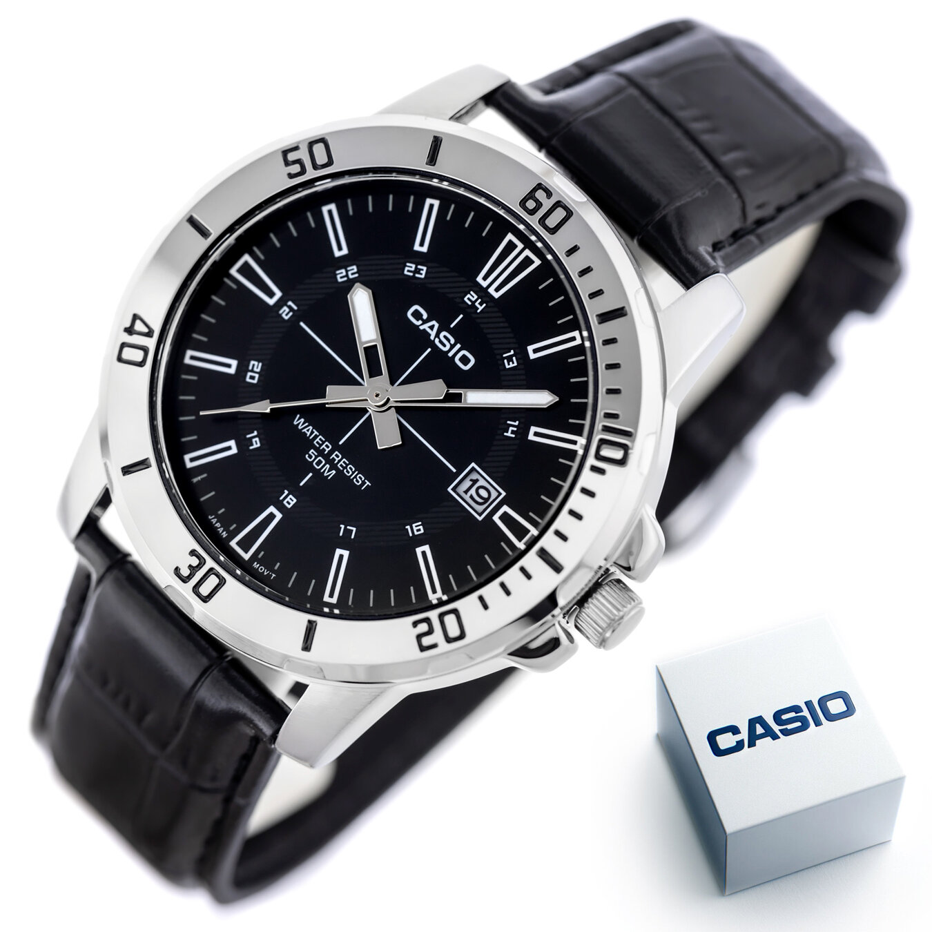 CASIO MTP -VD01L-1C MALE WATCH (zd185g) + BOX