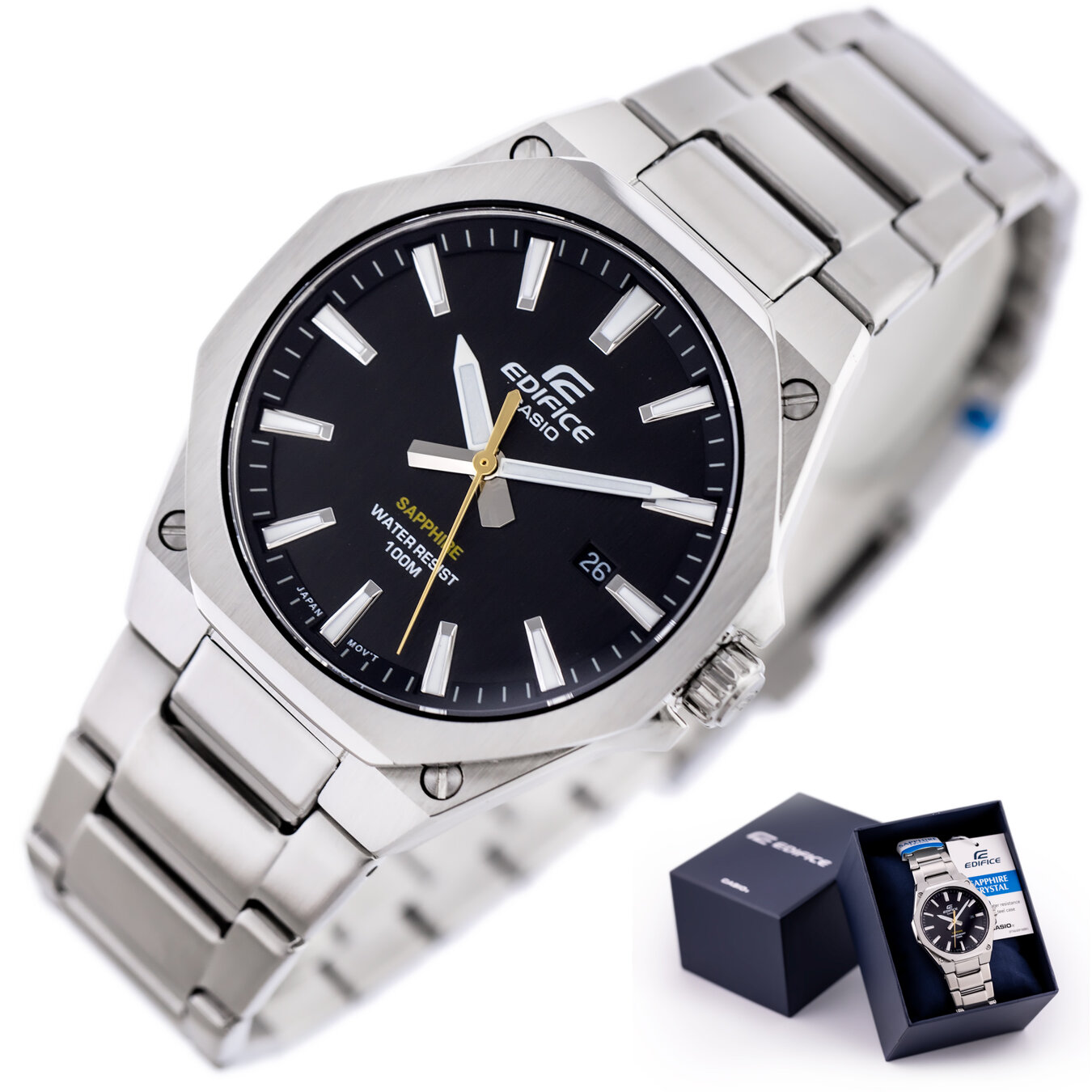 Casio EFR-S108D-1A Edifice Classic Sapphire Men's Watch + BOX