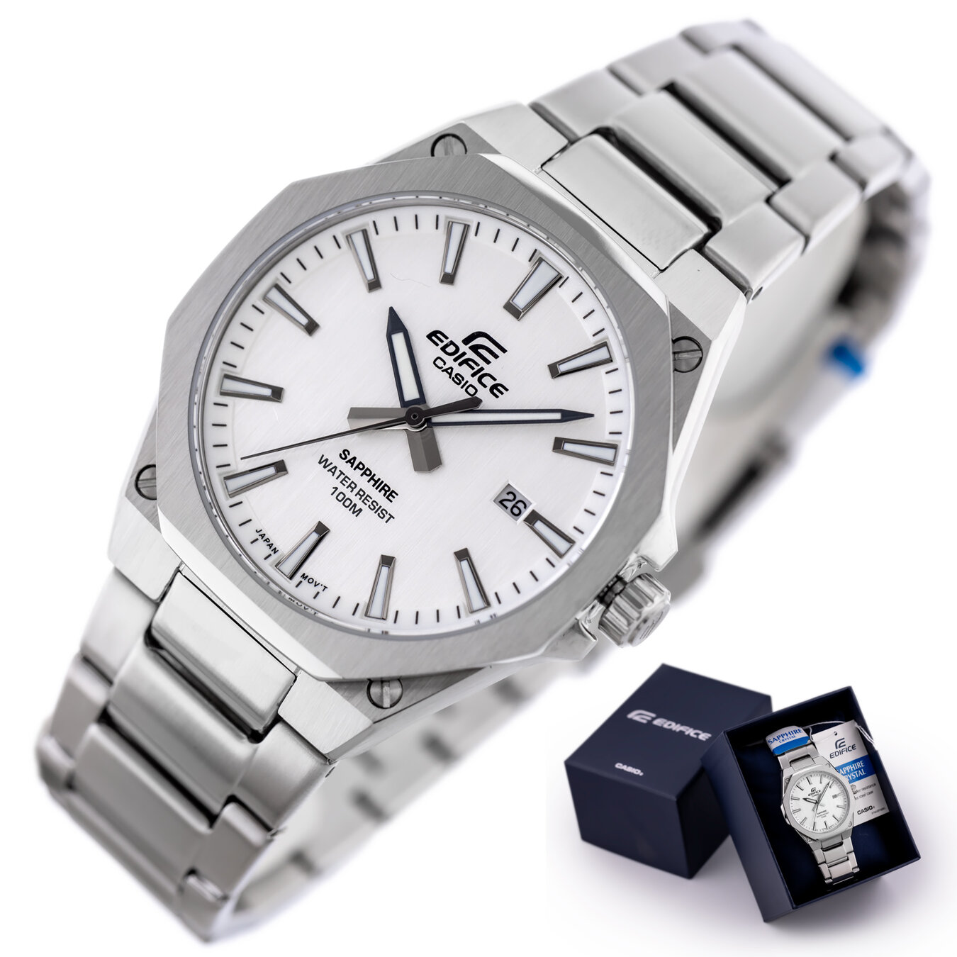 Casio EFR-S108D-7AVUEF Edifice Classic Sapphire Men's Watch + BOX