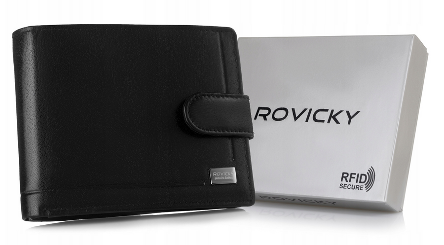 Leather men wallet RFID ROVIKY ROVICKY PC-103L-BAR