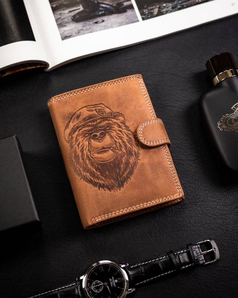 Leather wallet RFID ALWAYS WILD N4L-CHM-BEAR-2