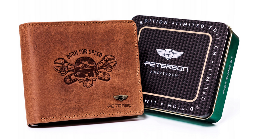 Leather wallet RFID PETERSON PTN N992C-CHM-02