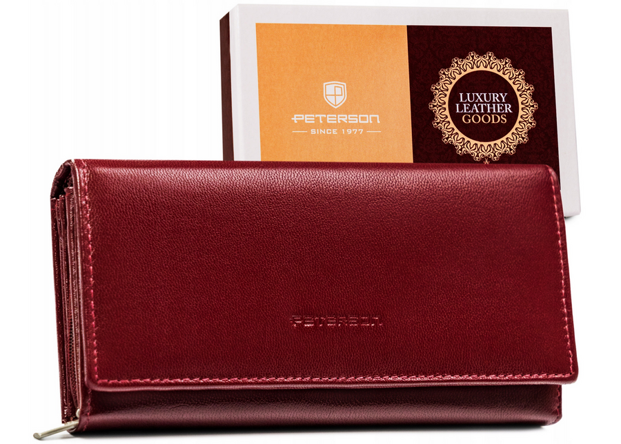 Leather wallet RFID PETERSON PTN RD-12-GCL