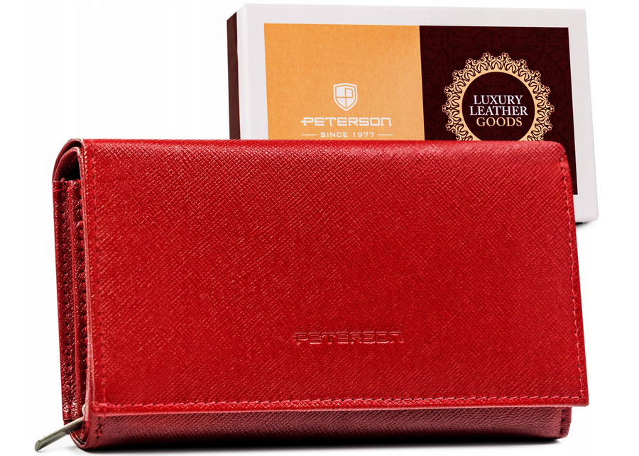 Leather wallet RFID PETERSON PTN RD-21-GCLS