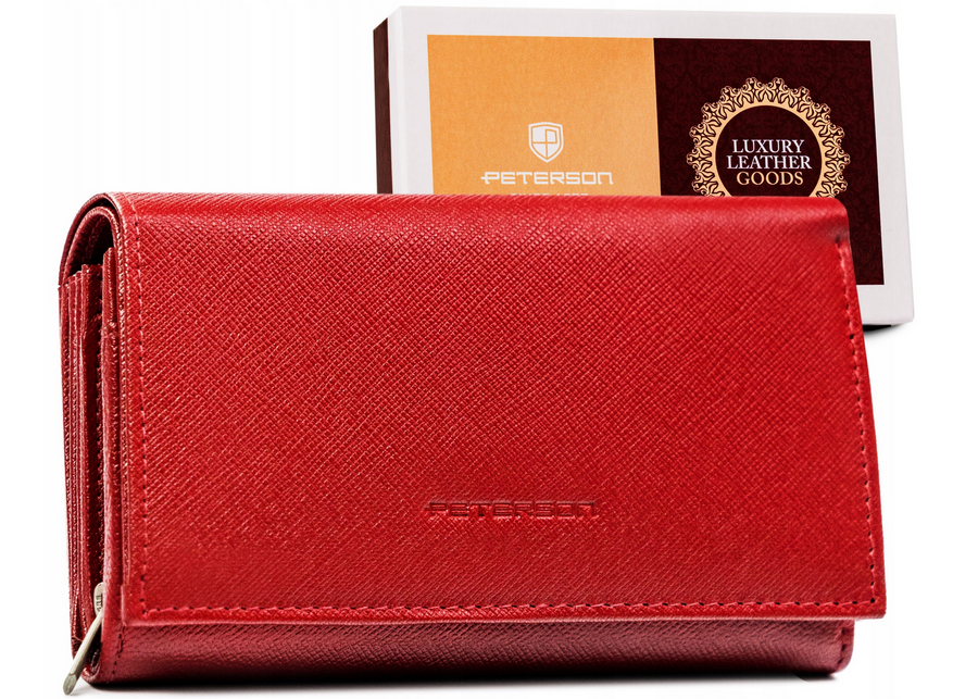 Leather wallet RFID PETERSON PTN RD-22-GCLS