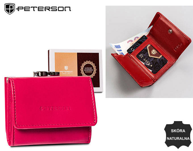 Leather wallet RFID PETERSON PTN RD-25-GCL