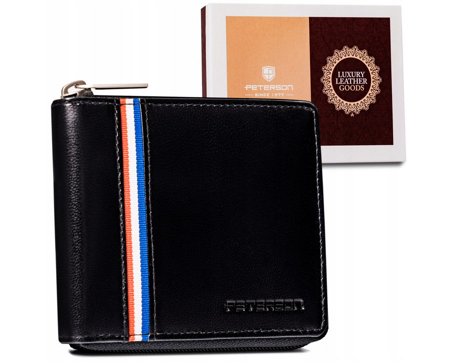 Leather wallet RFID PETERSON PTN RD-30-GCL-A