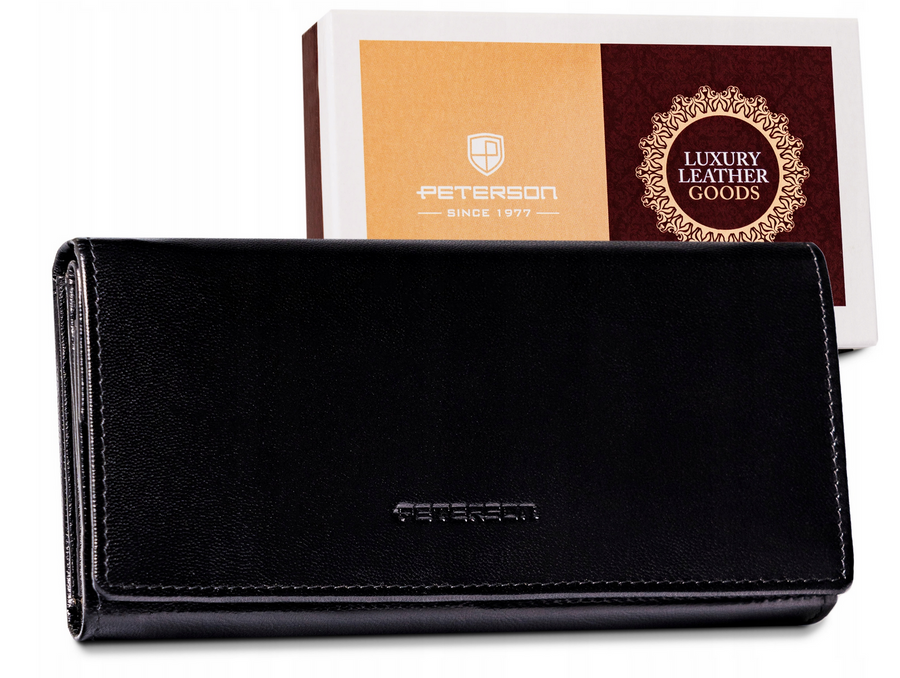 Leather wallet RFID PETERSON PTN RD-32-GCL