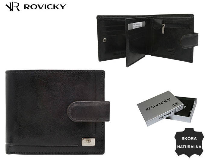 Leather wallet RFID ROVICKY PC-107L-BAR