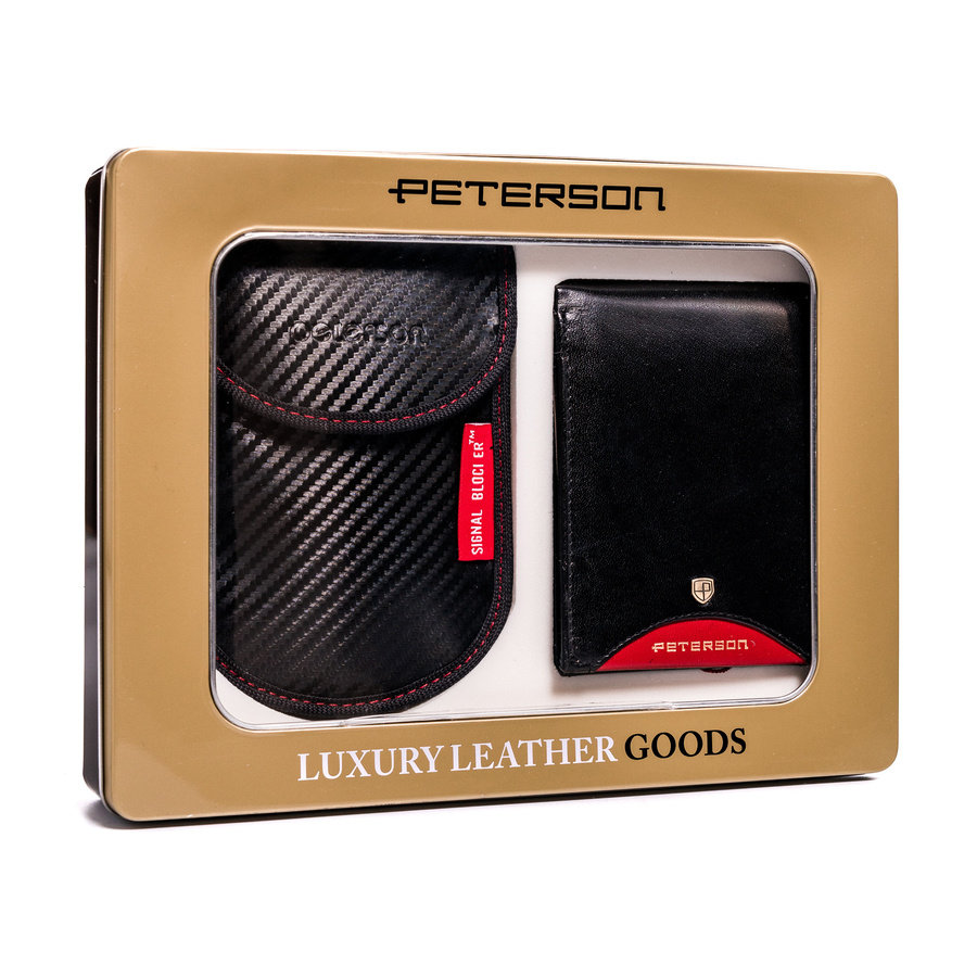 Leather wallet+case set PETERSON PTN ZM39