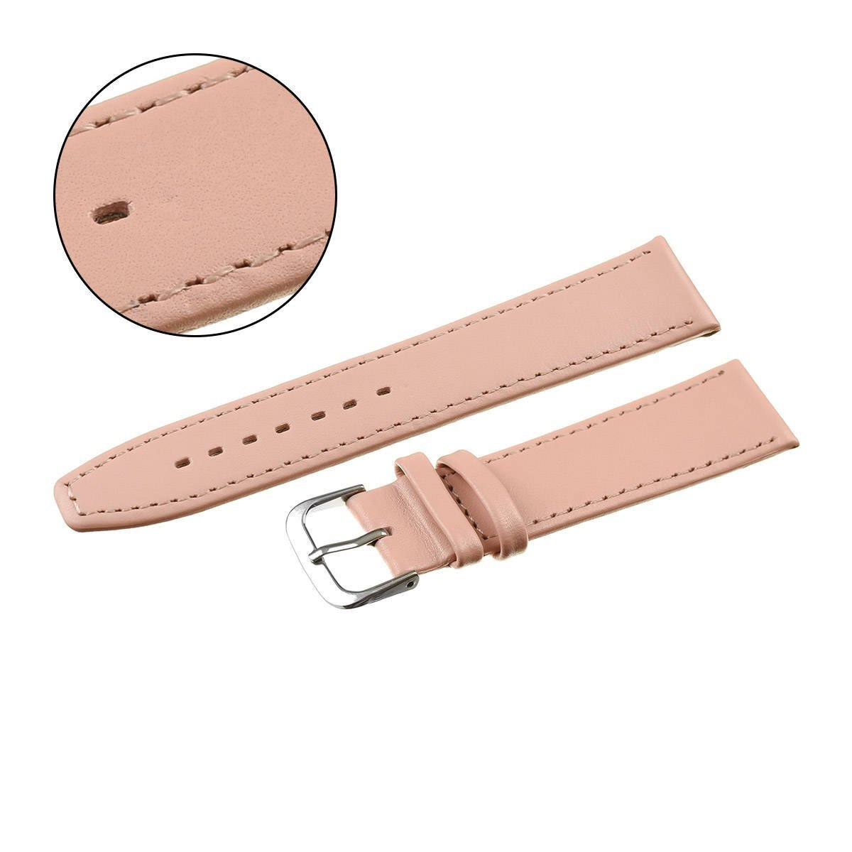 Leather watch strap W01 - 13 - RED - 18mm